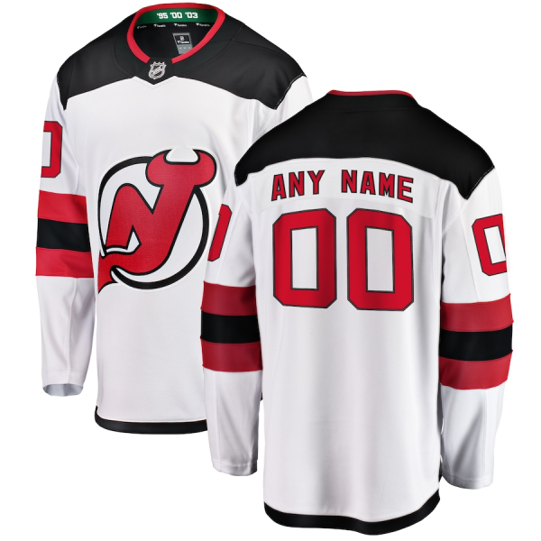 New Jersey Devils Trikot Fanatics Branded Weiß Auswärts Breakaway Benutzerdefinierte